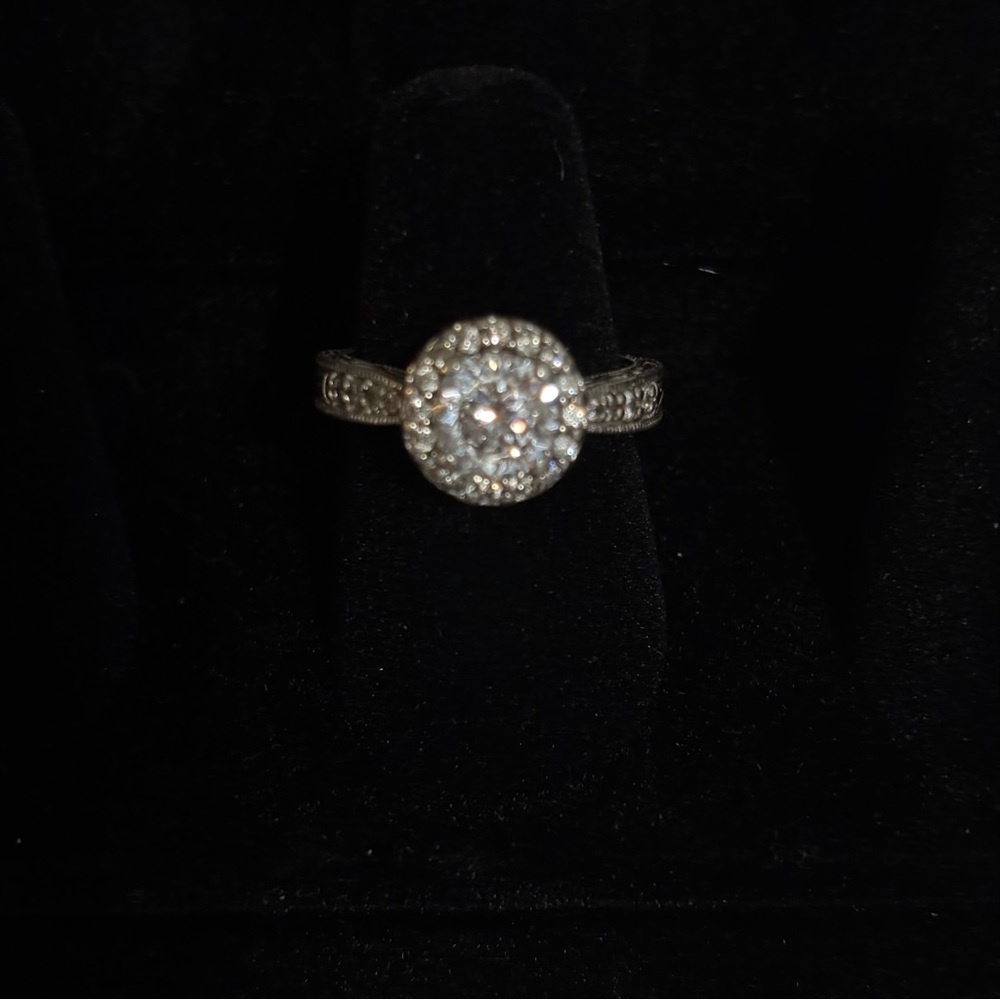 Tacori Silver Ring with Brilliant White Stones